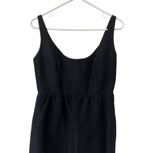 Jill Stuart Black Sleeveless Scoop Neck V Back Ruffle Hem Mini Dress Size 8 - Picture 3 of 11